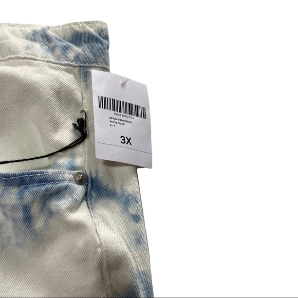 Forever 21 Cloudy Sky While Blue Wash Denim Hi-Rise Straight Jogger Jean 3XL NWT - Picture 5 of 12